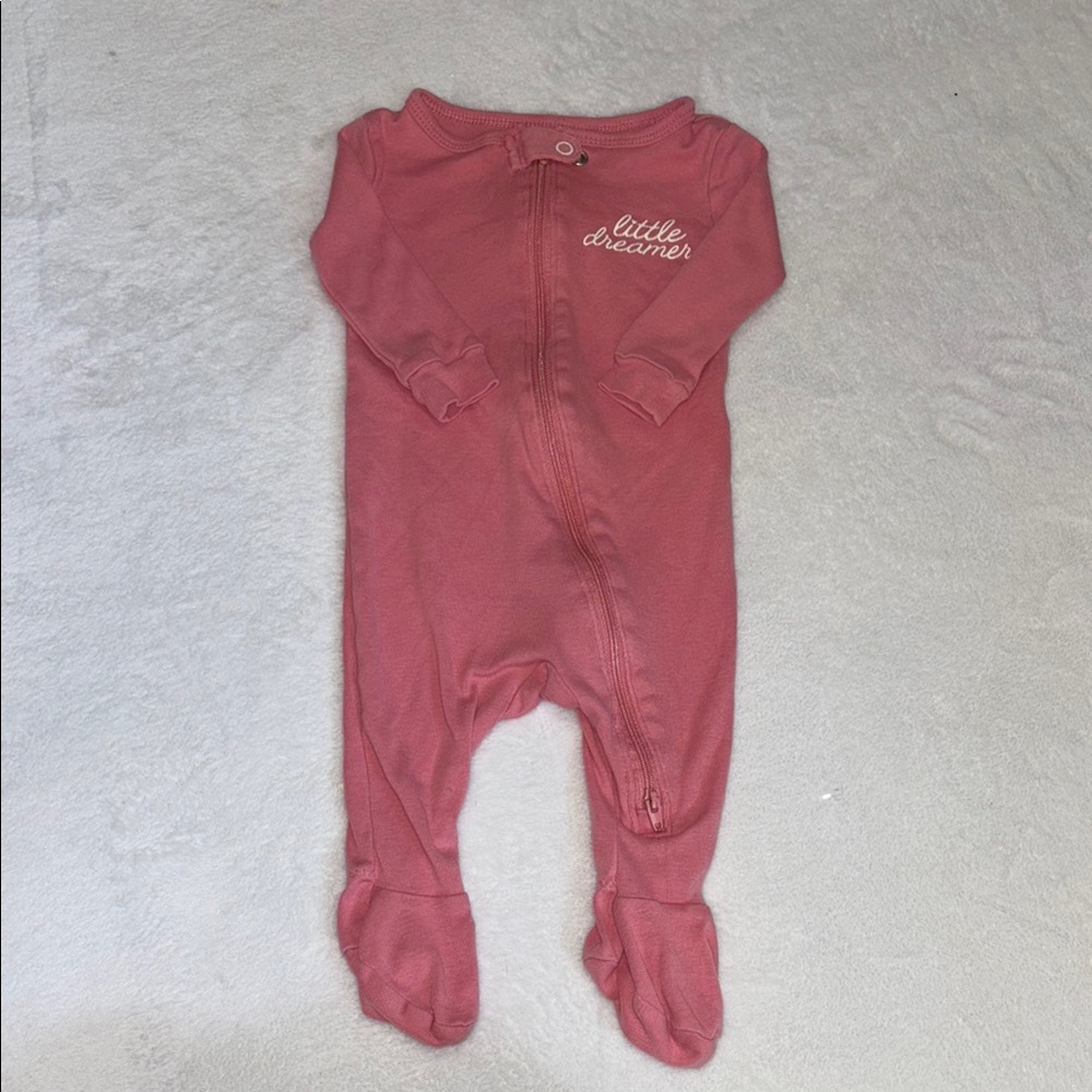 (2 for $10) Joe fresh pink Little Dreamer zipper footie / sleeper  One Piece